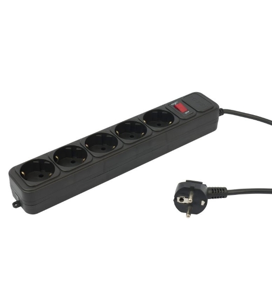 Сетевой фильтр PC Pet AP01006-5-BK 5 м, 5 розеток, черный