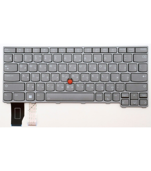 Клавиатура для ноутбука Lenovo ThinkPad X13 Gen 3 серая с подсветкой