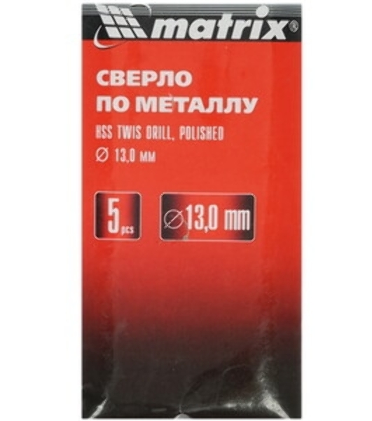 Набор Matrix нитридтитан. сверл по металлу, 1,5-6,5мм, НSS,13 шт.