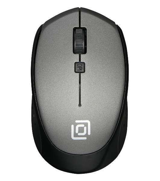 Мышь беспроводная Oklick 488MW серый/черный, 1600 dpi, радиоканал, USB, кнопки - 4