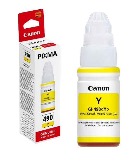 Чернила Canon GI-490Y 0666C001 желтый для Canon Pixma G1400/2400/3400 (70мл)