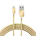 Кабель Rexant USB-A - Lightning для Apple, 2,4А, 1м, в золотой металлической оплетке, фото2