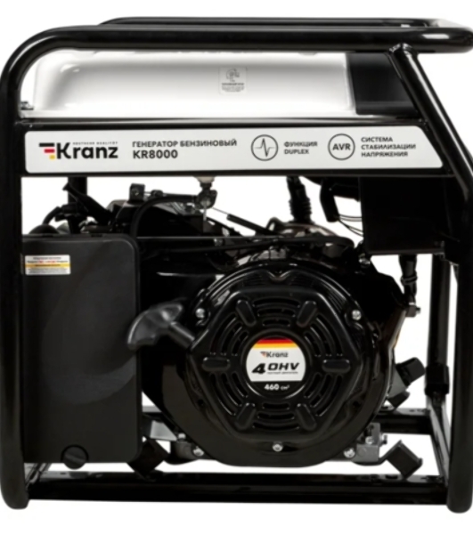 Генератор бензиновый Kranz KR8000EA, 8кВт, 25л, коннектор автоматики, электростартер