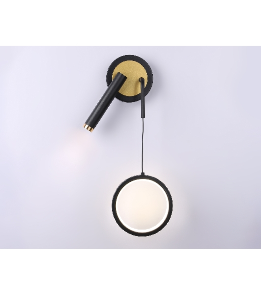 Настенный светодиодный светильник Ambrella light FL51652/1+1 BK/GD черный/золото 10W 4200K 500*227*90