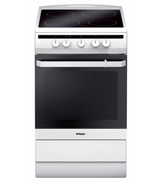Плита электрическая Hansa FCCW54002 белый, конфорок 4 шт, духовка 68 л, 50 см x 85 см x 60 см
