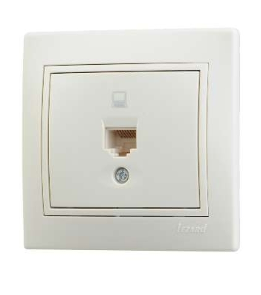Розетка компьютерная 1-м СП Мира RJ45 крем/крем Lezard 701-0303-139