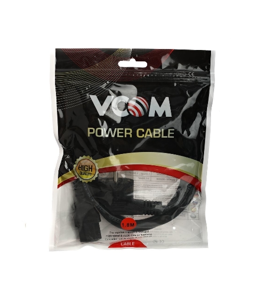 Кабель компьютер-розетка 220V (EURO) VDE 3G0,75мм2 VCOM CE021-CU 1,8 м