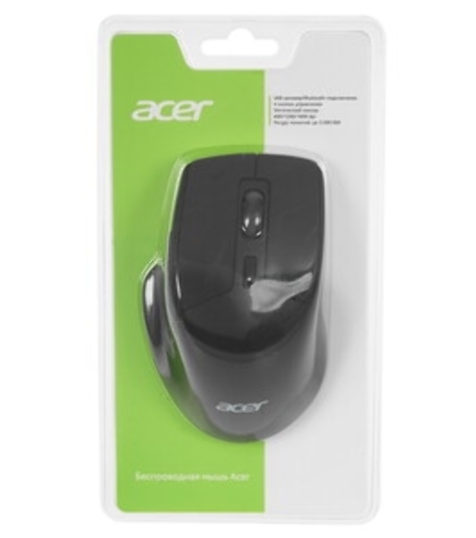 Мышь беспроводная Acer OMR170 черный, 1600 dpi, радиоканал, Bluetooth, USB, кнопки - 6