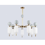 Светильник Ambrella light LH53106/7 BS/GR/FR латунь/серый/белый матовый G9*7 max 28W D800*800, фото6