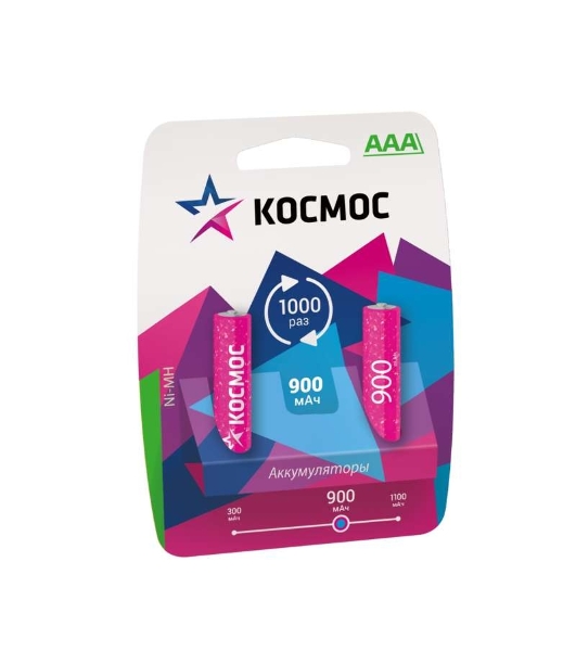 Аккумулятор Космос R03 NI-MN 900 мАч BP-2 (блист.2шт) ЦЕНА ЗА 1 шт