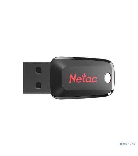Флешка USB Netac U197 (NT03U197N-064G-20BK), 64Gb, USB 2.0, R/W 25/10, черный/красный