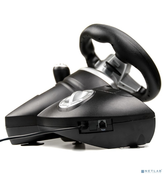 Игровой руль Dialog GW-155VR CyberPilot - эф.вибрации, 2 педали, рычаг ПП, PC USB