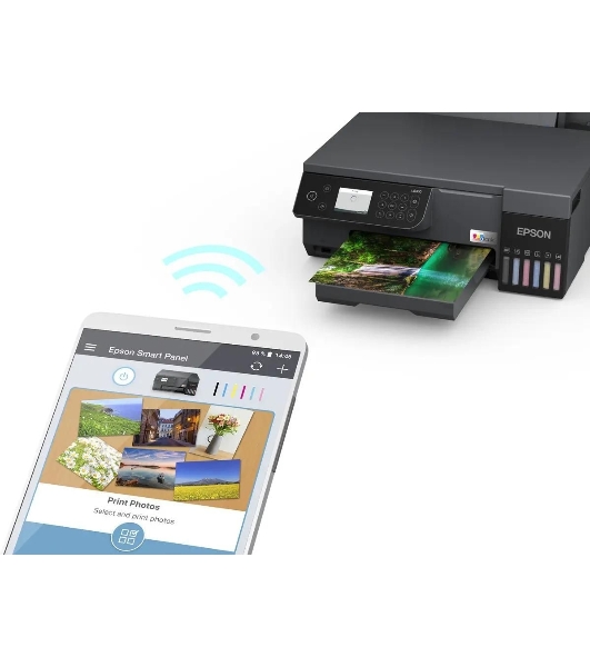 МФУ струйное Epson EcoTank L8100 (C11CK94***), A4, цветной, печ. до 8 стр/мин., 5760 x 1440 dpi (печ.), 1200x4800dpi (скан.), USB, Wi-Fi