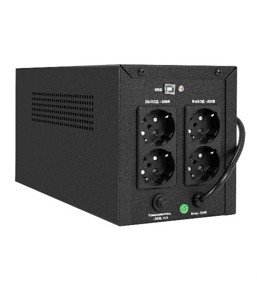Источник бесперебойного питания ExeGate SpecialPro UNB-1000.LED.AVR.4SH.USB (1000VA/700W,LED, AVR, 4*Schuko, USB, батарея 12V 7.2Ah - 2 шт., металлический корпус, Black)