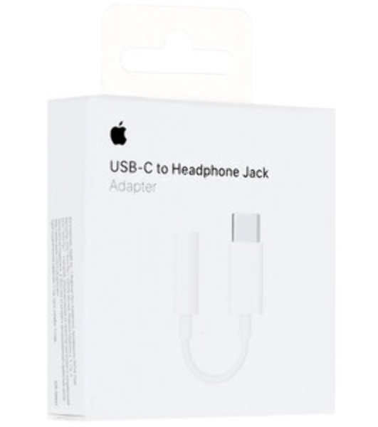Переходник Apple A2049 MW2Q3FE/A Jack 3.5 (f)-USB Type-C (m) 0.1м белый