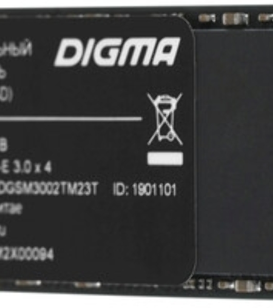 Накопитель SSD Digma Mega M2, 2048 Gb, PCIe 3.0 x4, M.2 2280, NVMe, R/W 3300/3000