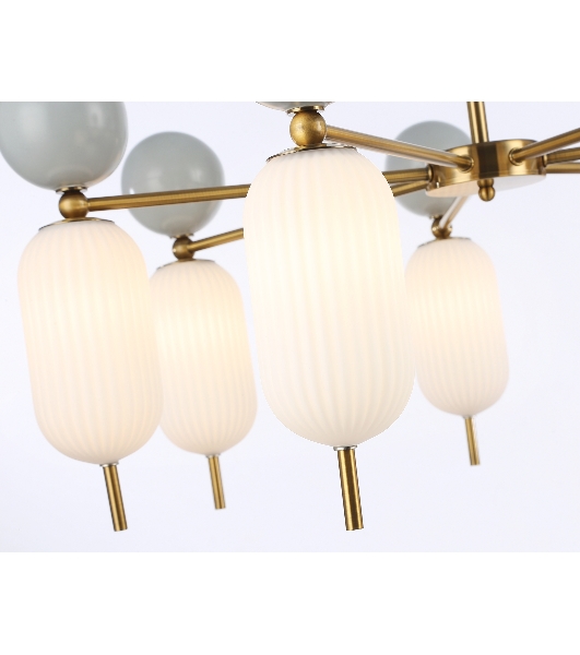 Светильник Ambrella light LH53106/7 BS/GR/FR латунь/серый/белый матовый G9*7 max 28W D800*800