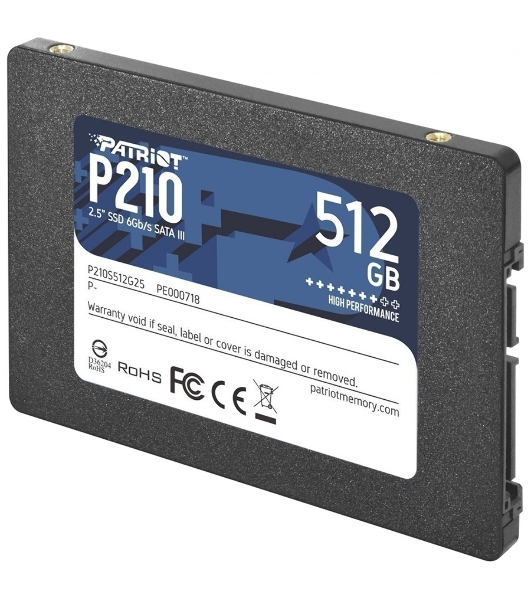 Накопитель SSD Patriot P210, 512Gb, SATA III, 2.5', R/W 520/430