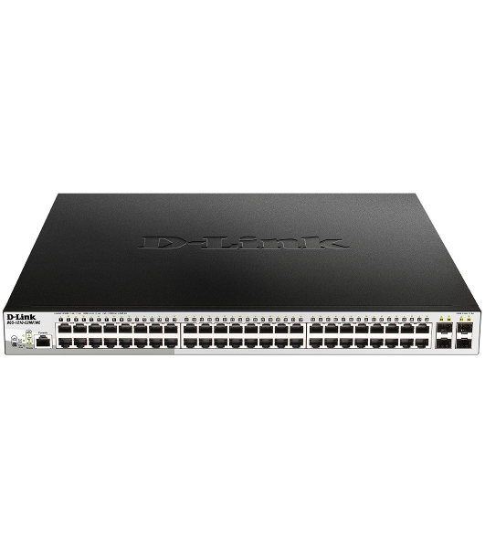 Коммутатор D-Link DGS-1210-52MP/ME/B2A, 48×1 Гбит/с + 4×1 Гбит/с SFP, управляемый