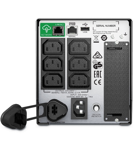 Источник бесперебойного питания APC Smart-UPS SMT750IC/750 ВА/500 Вт/6xIEC 320 C13 (компьютерный)