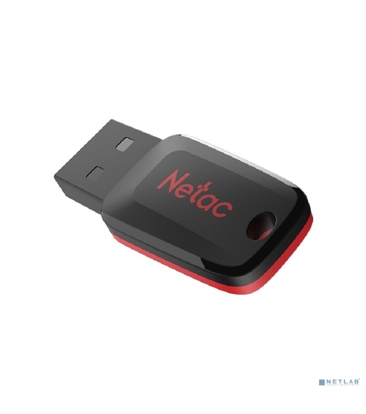 Флешка USB Netac U197 (NT03U197N-064G-20BK), 64Gb, USB 2.0, R/W 25/10, черный/красный