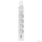 Удлинитель с сетевым фильтром Defender DFS 143, белый, 4розетки, USB+TypeC, 3 м., фото11