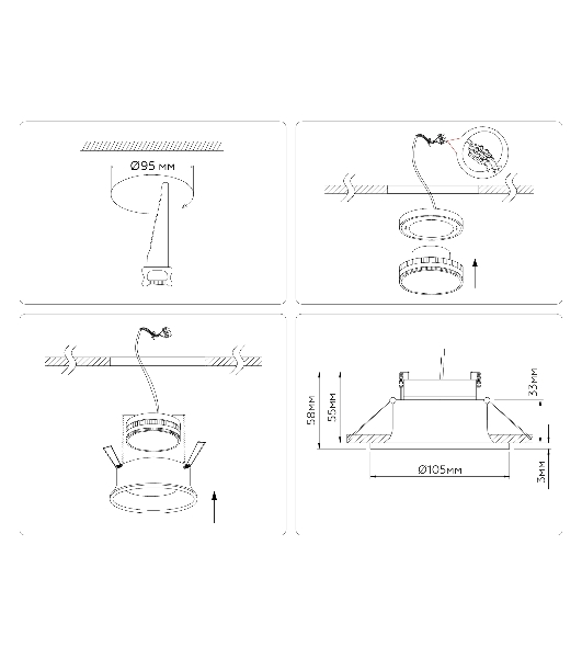 Светильник Ambrella light TN51813 WH белый GX53 max 15W D105*36