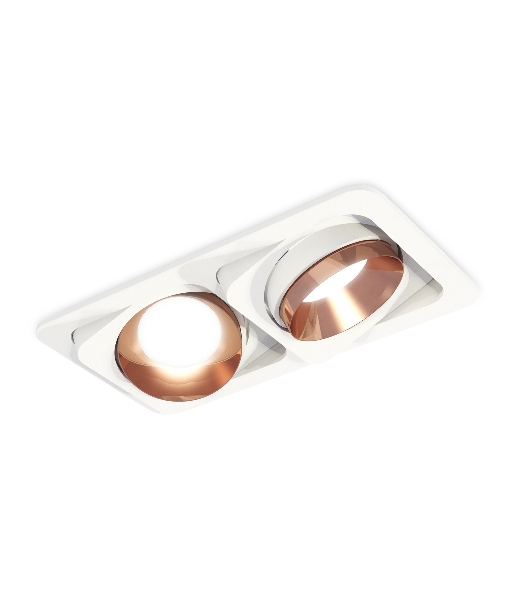 Комплект встраиваемого поворотного светильника Ambrella light XC7663025 SWH/PPG белый песок/золото розовое полированное MR16 GU5.3 (C7663, N7035)