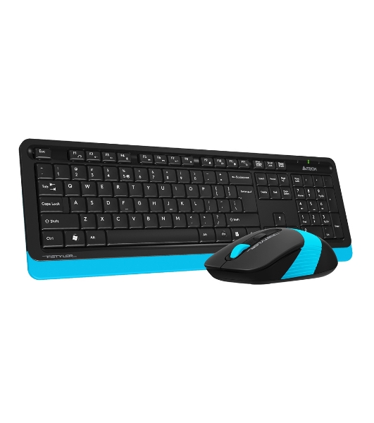 Комплект клавиатура+мышь A4Tech FStyler FG1010 беспроводной, USB, 2000 DPI, чёрный/синий