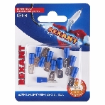 Клемма плоская Rexant, изолированная штекер - 6.3 мм, 1.5-2.5 мм², (РПи-п 2.5-(6.3)/(MDD2-250), синий, в упак. 10 шт., фото 1