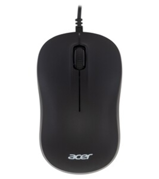 Мышь проводная Acer OMW140 черный, 1200 dpi, USB, кнопки - 3