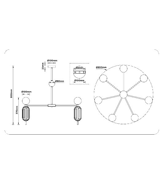 Светильник Ambrella light LH53106/7 BS/GR/FR латунь/серый/белый матовый G9*7 max 28W D800*800