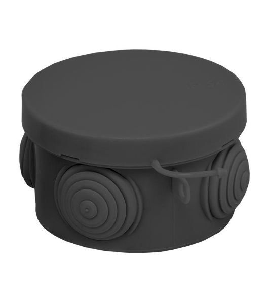 Коробка распаячная КМР-040-038 с крышкой 65х40 4 мембранных ввода IP54 черный EKF plc-kmr-040-038-b