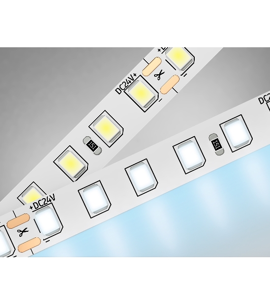 Светодиодная лента Ambrella light GS3103 2835 120Led/ 10W m/ 24V IP20 6500K/ 5000*8*1.2mm (2 конт.)