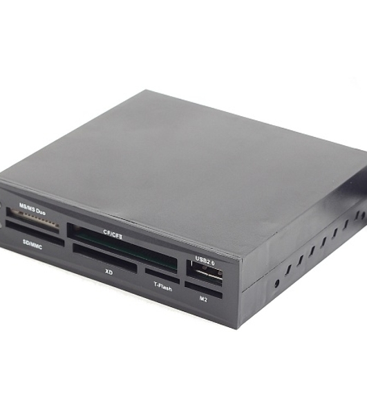 Кард-ридер Gembird FDI2-ALLIN1-02-B/черный/SD/T-Flash/Micro-SD/Micro-SDHC/Micro-SDXC/USB 2.0/метал