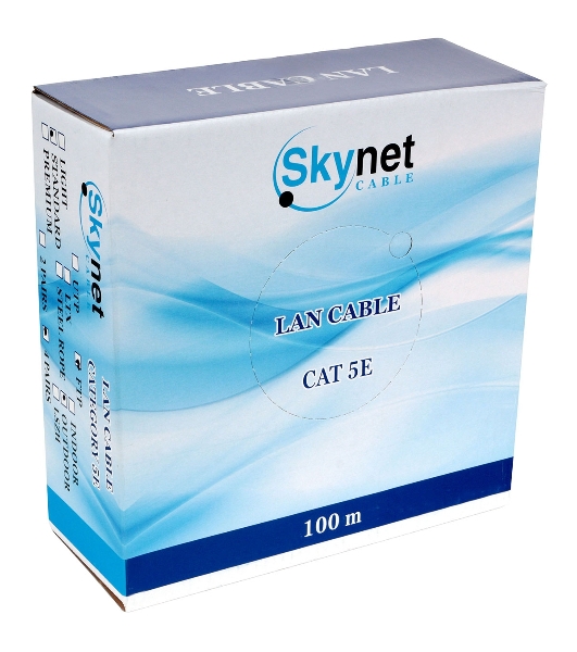 Кабель SkyNet Standart FTP outdoor 4x2x0,48, медный, FLUKE TEST, кат.5e, однож., 100 м, box, черный