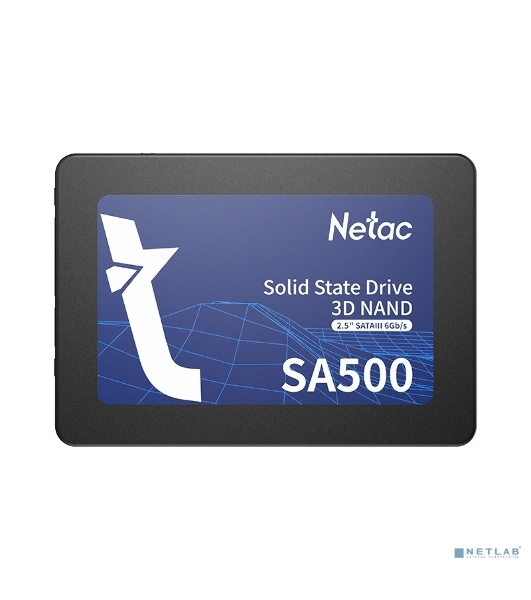 Накопитель SSD Netac SA500, 128Gb, SATA III, 2.5', R/W 500/400