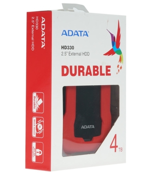 Внешний HDD 2.5'ADATA HD330, 4TB, USB 3.2 Gen 1 Type-A, 5400 rpm, черный