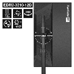 Кронштейн для двух мониторов 13'-32' настольный ExeGate EDM2-3210-12D (VESA 75x75, 100x100, макс.нагрузка 2х10 кг, наклон -45°/+45°, поворот -45°/+45°, регулировка по высоте, цвет черный), фото6