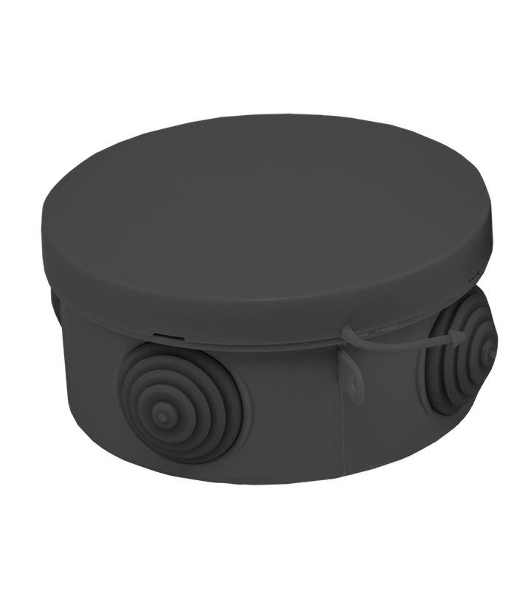 Коробка распаячная КМР-040-039 с крышкой 85х40 4 мембранных ввода IP54 черный EKF plc-kmr-040-039-b