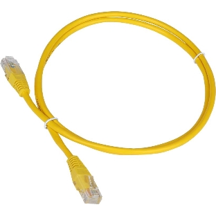 Патч-корд LANMASTER TWT UTP cat.5e, с заливными колпачками, 1.0 м, желтый