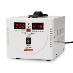 Стабилизатор напряжения Powerman AVS-D Voltage Regulator 1000VA, Digital Indication, 2x Schuko Outlets, 1m Power Cord, 230V, 1 year warranty, белый, фото2