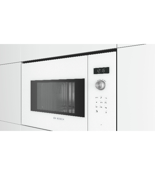 Микроволновая печь встраиваемая Bosch BFL524MW0 белый, 20 л, 800 Вт, переключатели - поворотный механизм/сенсор