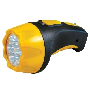 Фонарь LED 3807 (аккум 220В черный/жел. 7 LED; 2 режима SLA пласт. короб) Ultraflash 9216
