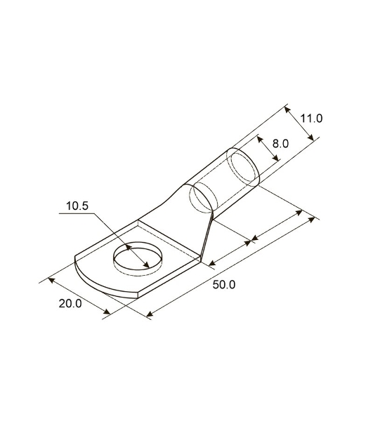 Наконечник Rexant ТМЛ 25–10–8 (25 мм²-Ø 10 мм) ГОСТ 7386-80 (в упак. 5 шт.)