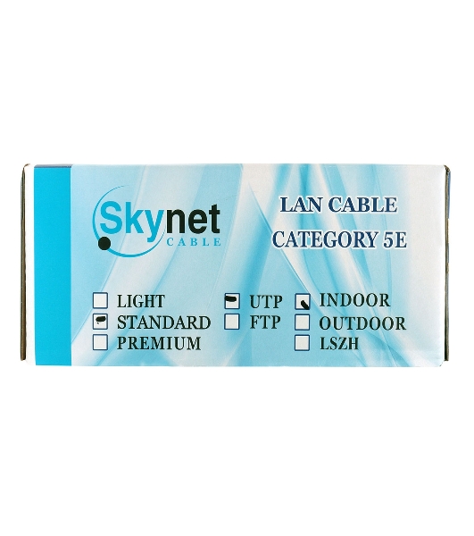 Кабель SkyNet Standart UTP indoor 4x2x0,48, медный, FLUKE TEST, кат.5e, однож., 100 м, box, серый