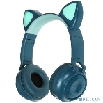 Беспроводные/проводные наушники QUMO Party Cat BT 0028 бирюзовый, накладные, Bluetooth + проводной, кошачьи ушки, до 7 ч, фото 1