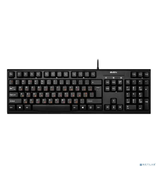 Клавиатура SVEN KB-S300 проводная, USB Type-A, чёрный