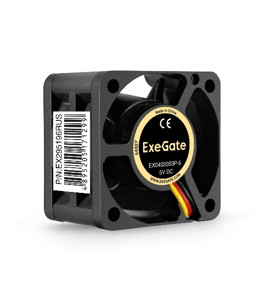 Вентилятор для корпуса ExeGate EX04020S2P-5 черный, 40 мм, 5000 об/мин, 22 дБ, 3 pin