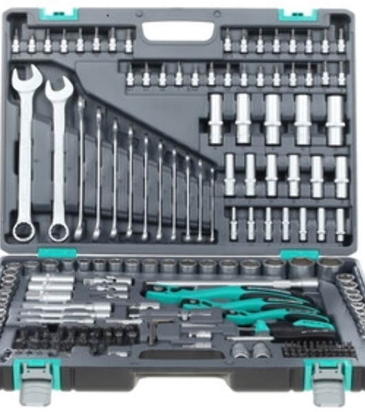 Набор инструментов STELS 141151/4'' 3/8'' 1/2'' cr-v s2 усиленный кейс 216 предм.